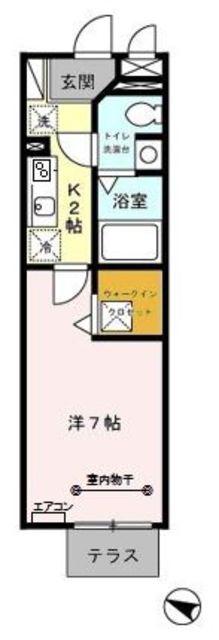 M′SGARDEN(1K/1階)の間取り写真
