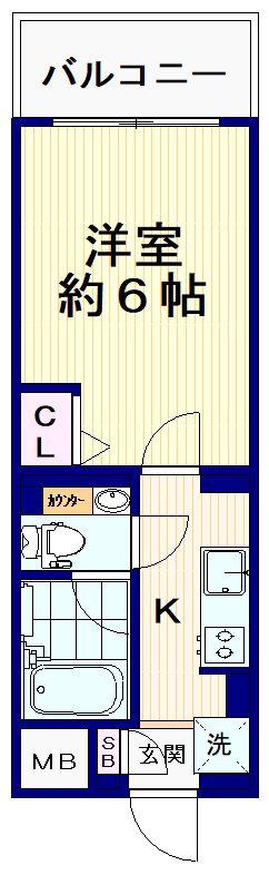 MENE21(1K/2階)の間取り写真