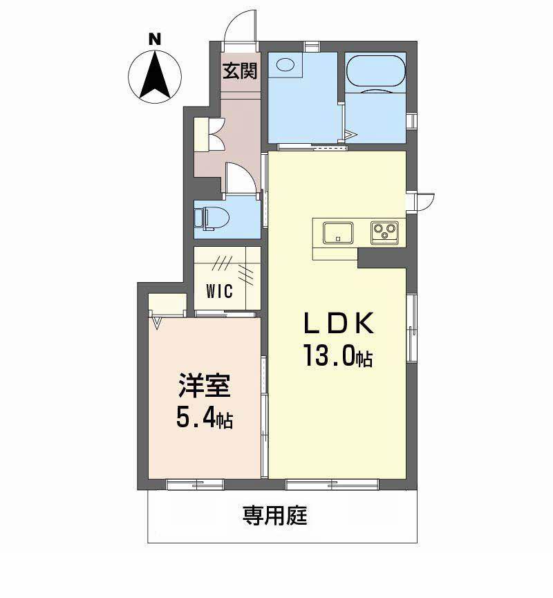 フォンテーヌさくら(1LDK/1階)の間取り写真