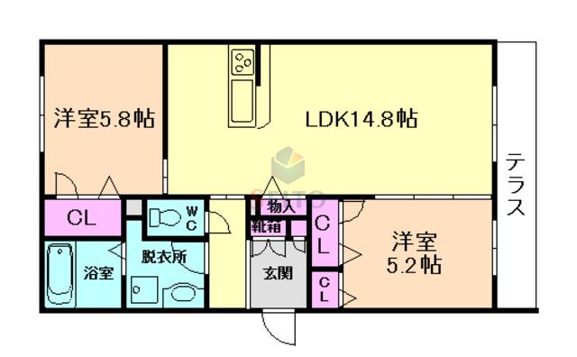 メゾン ド フィオリ(1SLDK/1階)の間取り写真