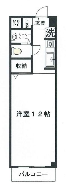 エクシード梶ヶ谷(ワンルーム/2階)の間取り写真