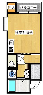 ZERO武2丁目(ワンルーム/4階)の間取り写真