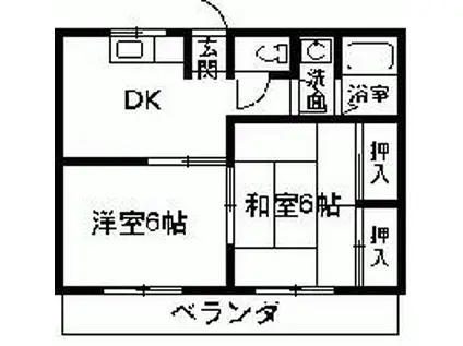 広井ハイツ(2DK/2階)の間取り写真