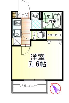 ヴィーブル(1K/1階)の間取り写真