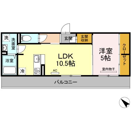 D-ROOM ADVANCE(1LDK/2階)の間取り写真