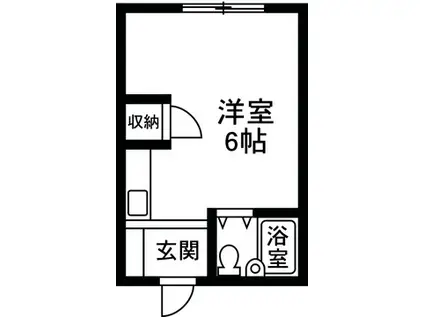 植木コーポ(ワンルーム/1階)の間取り写真