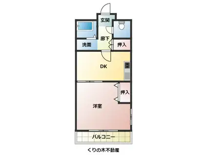 ヴィラエスペランス(1DK/2階)の間取り写真