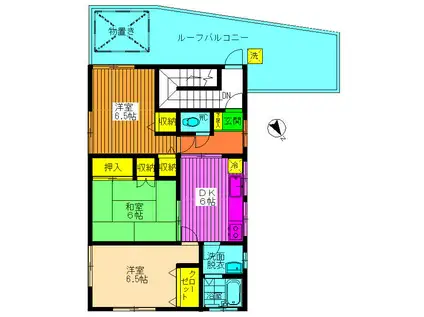 榎本ビル(3DK/3階)の間取り写真