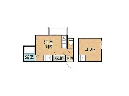 アメニティ葉山(ワンルーム/2階)の間取り写真