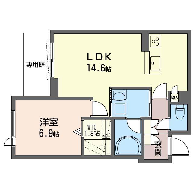 グリーンセント(1LDK/1階)の間取り写真