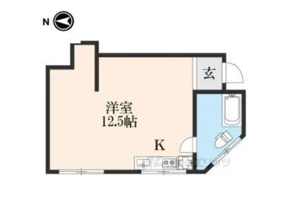 松風荘(ワンルーム/3階)の間取り写真