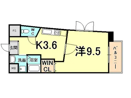 キャッスルプラザ甲子園アネックス(1K/5階)の間取り写真