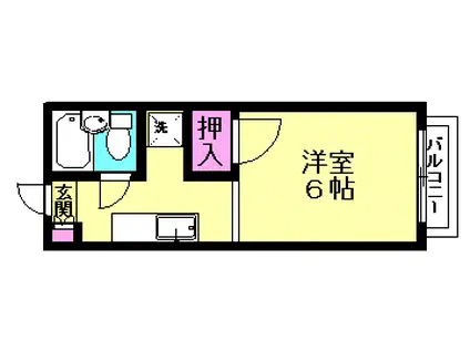 コーポ西原(1K/2階)の間取り写真