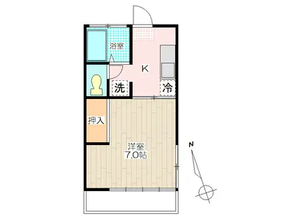 サンアイル(1K/1階)の間取り写真