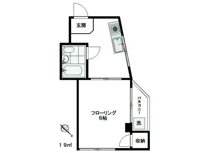 フラワーコーポ(1K/1階)の間取り写真