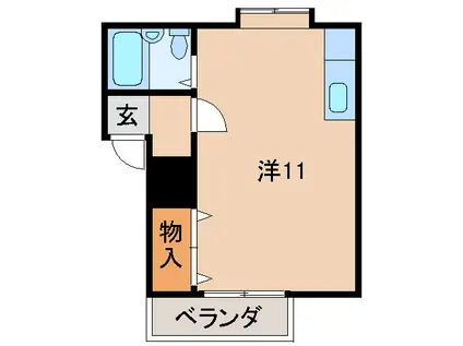 コスモ栄谷(ワンルーム/3階)の間取り写真