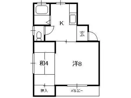 コーポさくら(2K/2階)の間取り写真