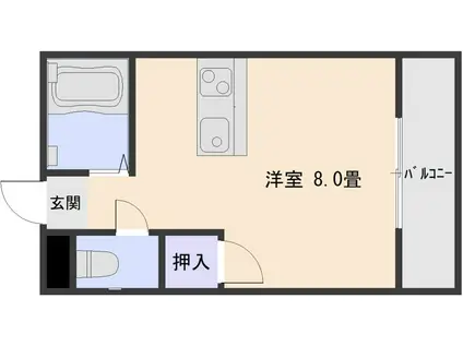 ユウセイマンション小松原(ワンルーム/1階)の間取り写真