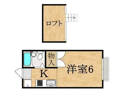 エステートピア今井パートII(1K/2階)の間取り写真