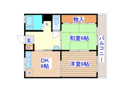 佐松マンション(2DK/2階)の間取り写真