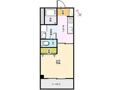 ヴィラグランベール(1DK/2階)の間取り写真