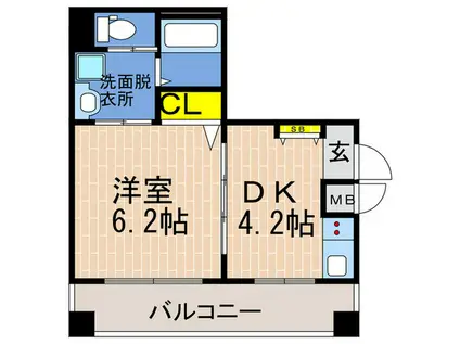 コウリュウマンション(1DK/2階)の間取り写真