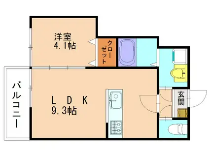 IBUKI壱番館(1LDK/1階)の間取り写真