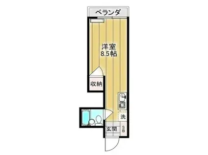 ロイヤルパレス西亀有(ワンルーム/1階)の間取り写真