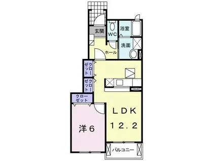 サイレントブリーズ湘南(1LDK/1階)の間取り写真