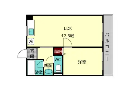 ニュー麹屋マンション(1LDK/2階)の間取り写真