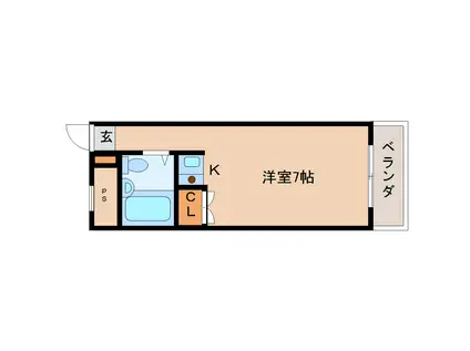 コーポ平和(ワンルーム/4階)の間取り写真