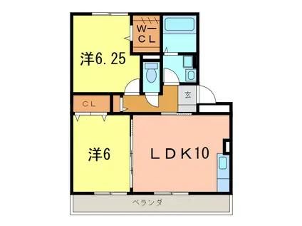 ＪＲ東海道本線 安城駅 徒歩20分 3階建 築16年(2LDK/2階)の間取り写真
