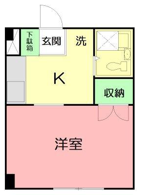 スカイハイツ(1K/3階)の間取り写真