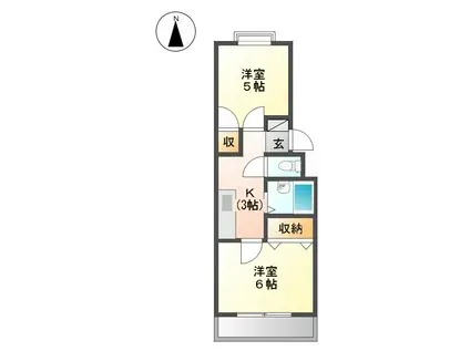 第7渡邊ビル(2K/3階)の間取り写真