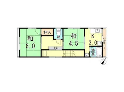 光荘(2K/2階)の間取り写真