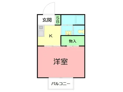 ビラマーサA(1K/2階)の間取り写真