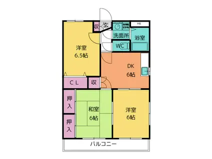 サンライズマンション(3DK/3階)の間取り写真