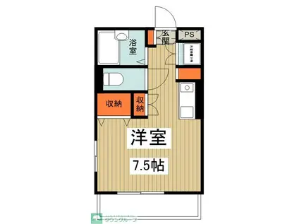 スチューデントマンション(1K/2階)の間取り写真