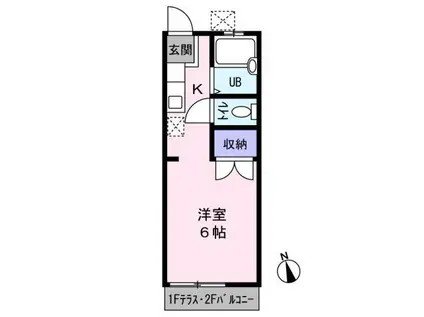 グリーンハイツ(ワンルーム/1階)の間取り写真