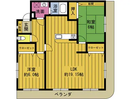 M・サルファー(3LDK/1階)の間取り写真