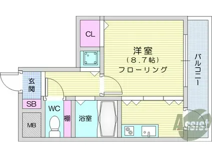 SUM TOMIZAWA(ワンルーム/3階)の間取り写真