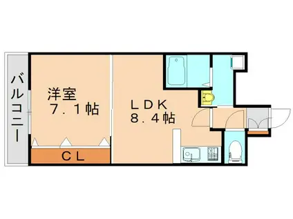 NO.65 クロッシングタワーORIENT(1LDK/10階)の間取り写真