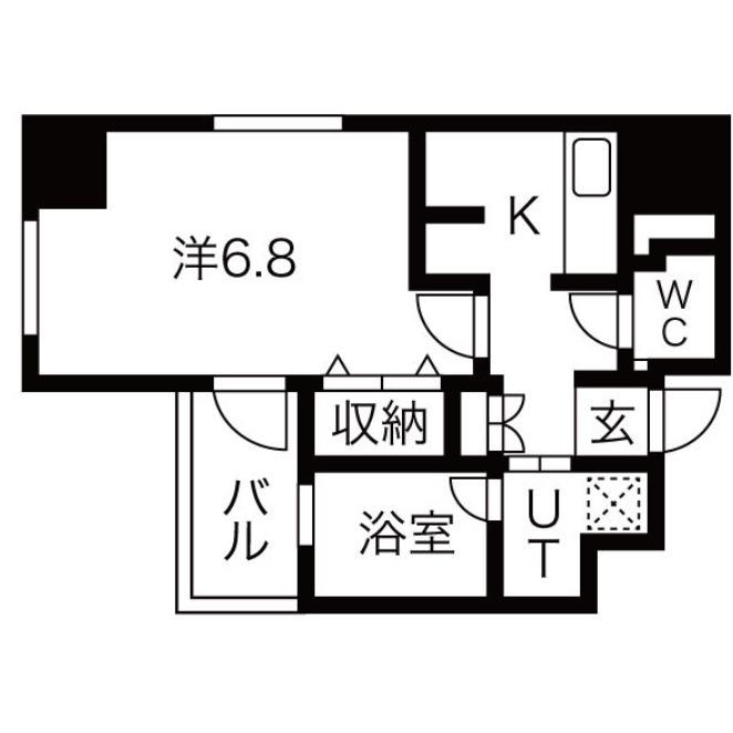 エルスタンザ千代田(1K/2階)の間取り写真