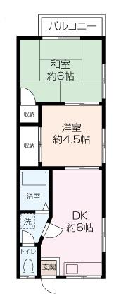 雑賀アパート(2DK/2階)の間取り写真