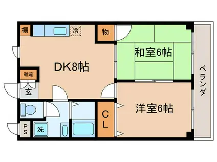 嵐山ショコラ(2DK/3階)の間取り写真