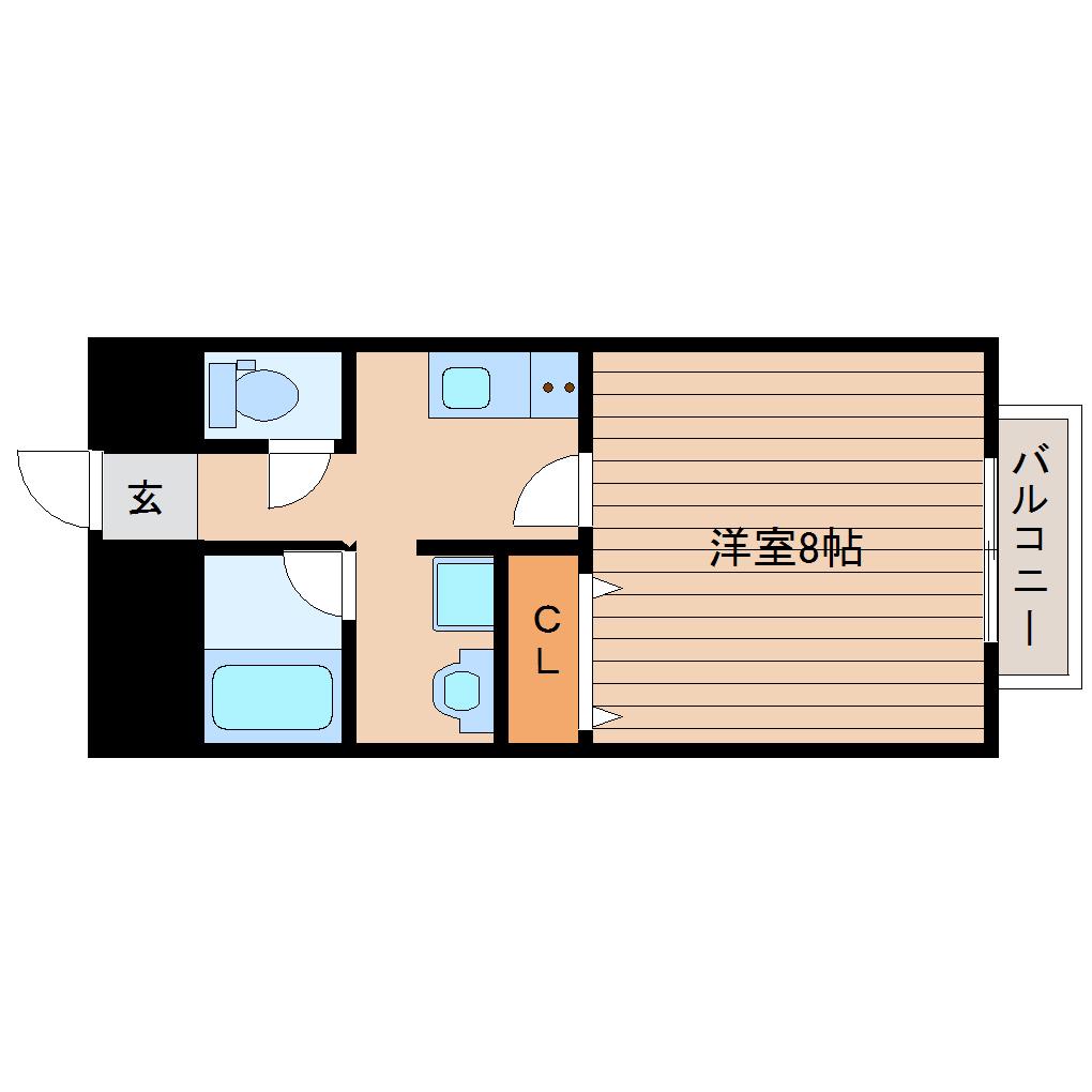 ポミエ北山(1K/1階)の間取り写真
