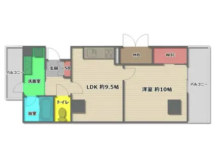 アステリオ北堀江ザメトロタワー(1LDK/16階)の間取り写真