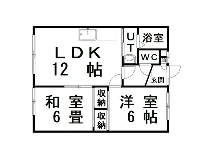 ハイツフランセ(2LDK/1階)の間取り写真