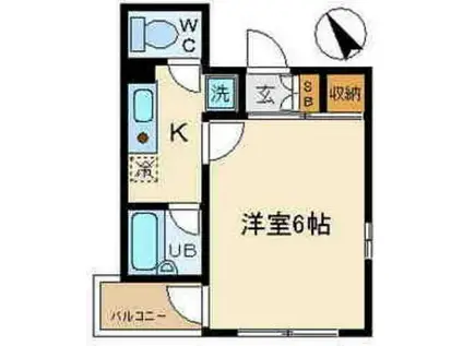 クレール・カサベルデ(1K/4階)の間取り写真