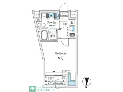 SOLASIARESIDENCE亀戸(1K/3階)の間取り写真